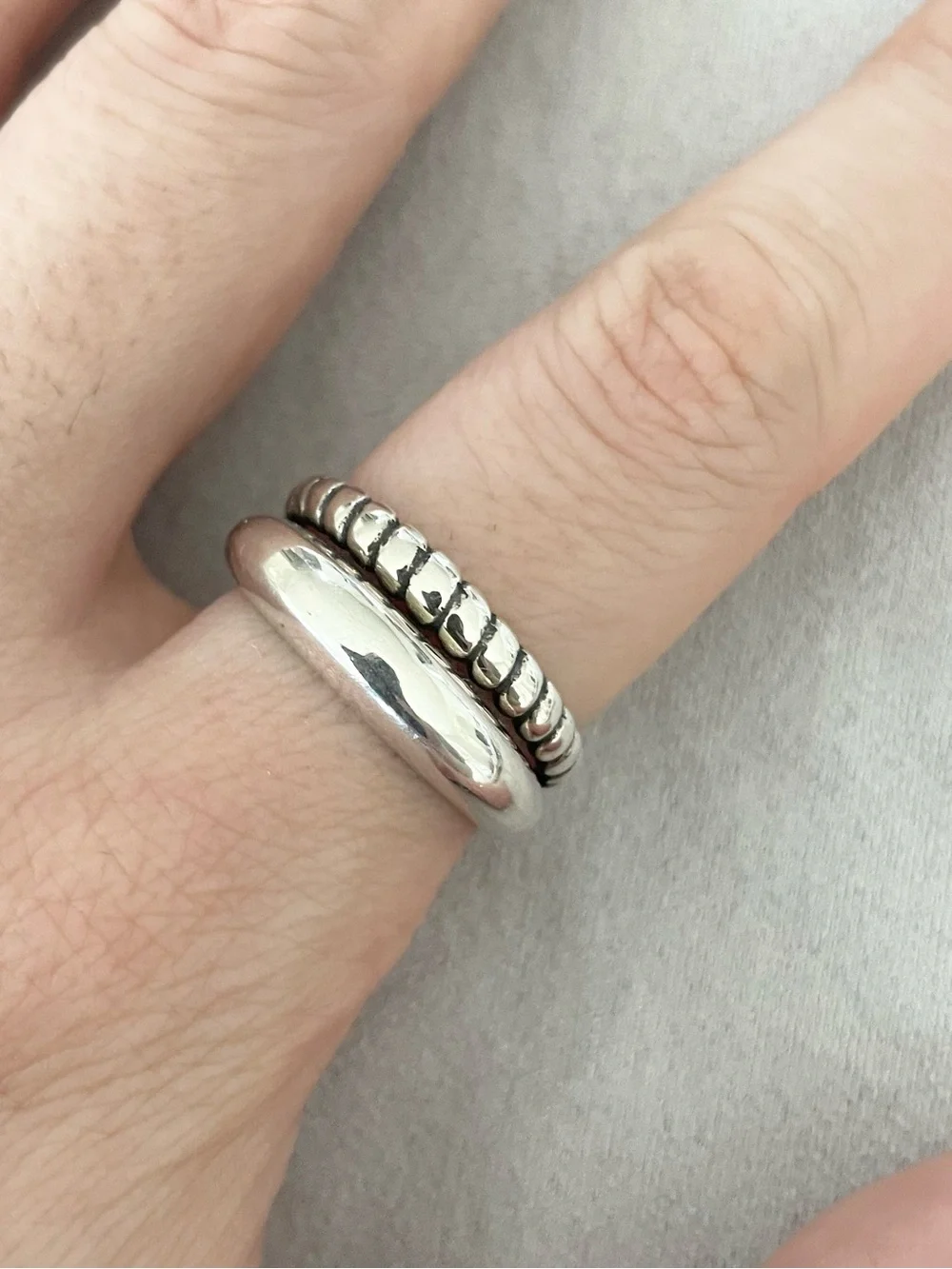 VenusFree Distressed S925 Silver Open Wrap Ring | Vintage Style Double Band